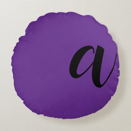 Modern monogram Initial letter Round Pillow