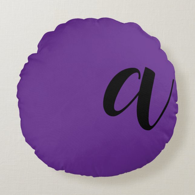 Modern monogram Initial letter Round Pillow (Front)