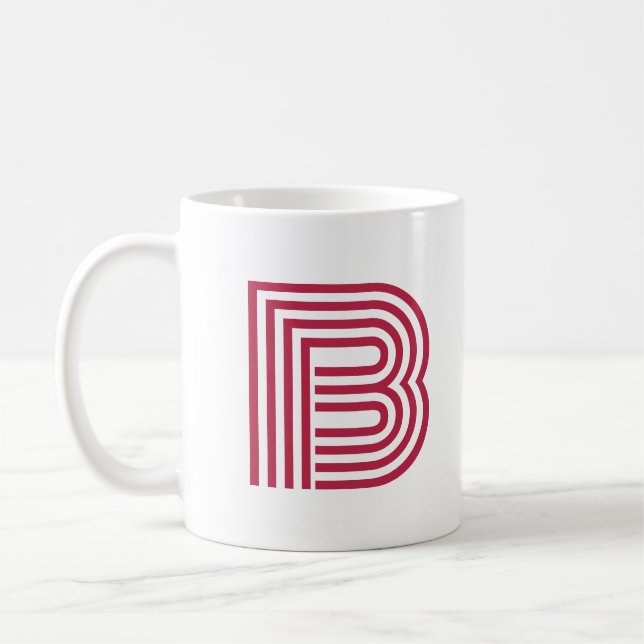 Modern Monogram Initial Letter Stylish Coffee Mug (Left)