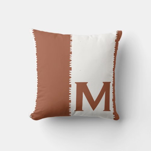 Modern Monogram Initial Letter Terracotta Throw Pillow