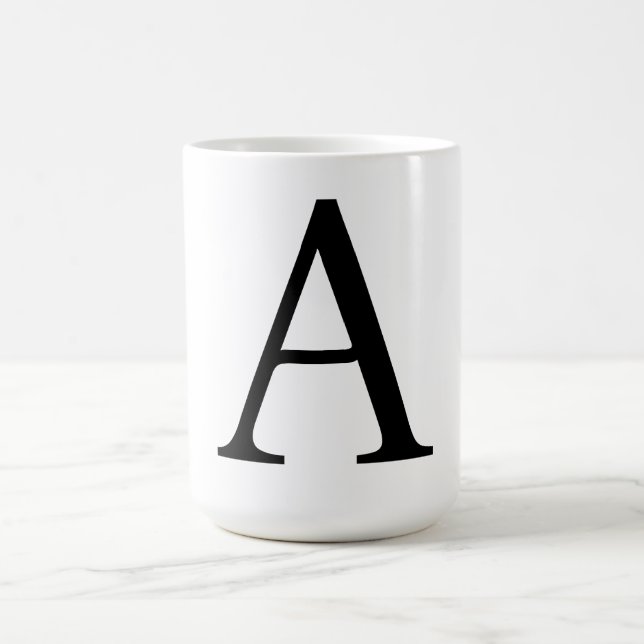 Modern Monogram Initial Letter Trendy Coffee Mug (Center)