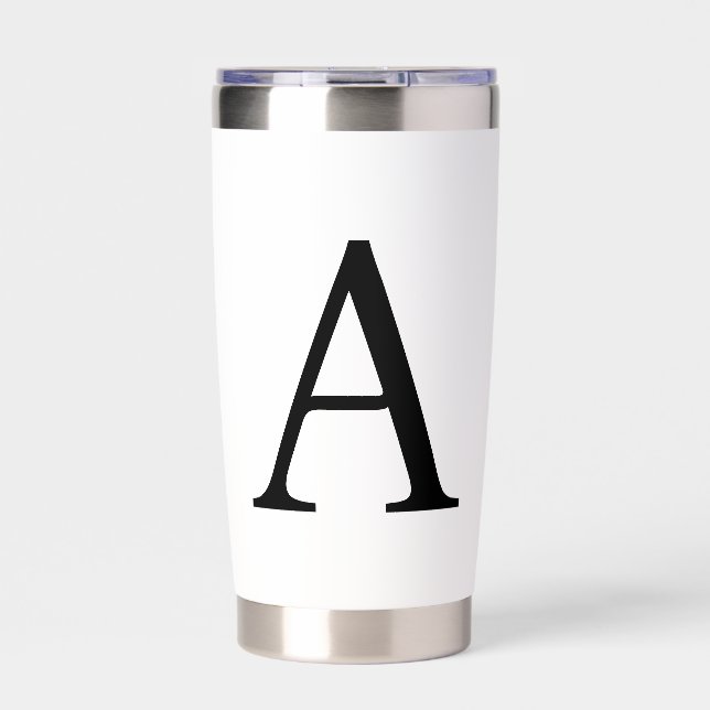 Modern Monogram Initial Letter Trendy Insulated Tumbler (Front)
