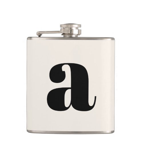 Modern Monogram Initial Letter Wedding Bold White Flask
