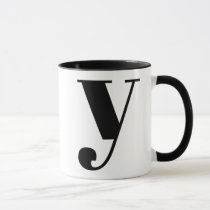 Letter Z Initial Monogram Black and White Coffee Mug by Simple Luxe by  Nature Magick