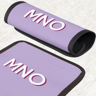 Modern Monogram Initial Lilac Luggage Handle Wrap