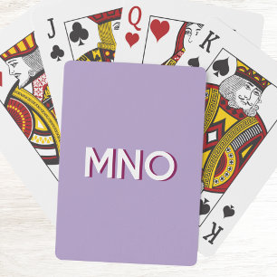Modern Monogram Initial Lilac Poker Cards