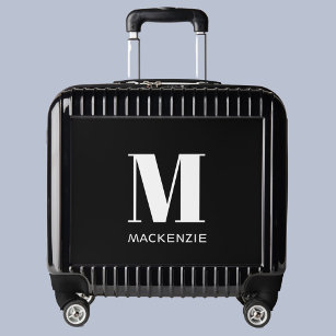 Modern Monogram Initial Name Luggage