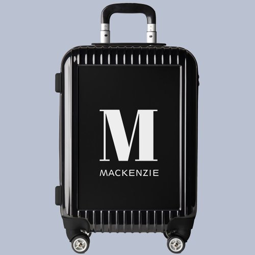 Modern Monogram Initial Name Luggage
