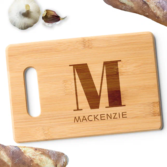 Discover Modern Monogram Initial Name Personalized Cutting Board