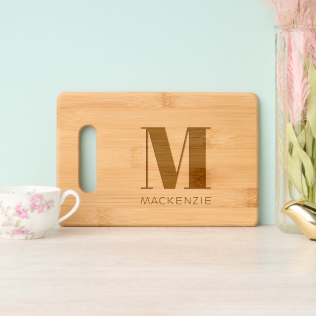 Modern Monogram Initial Name Personalized Cutting Board