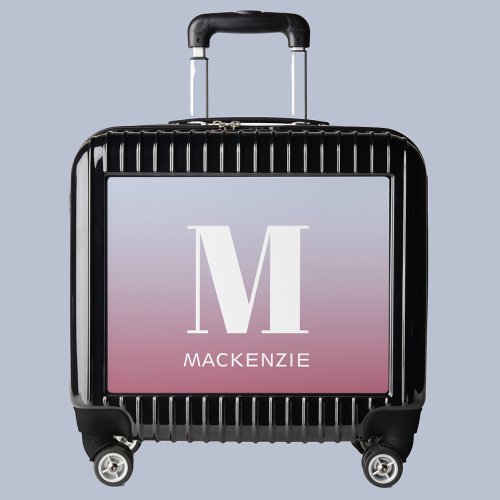 Modern Monogram Initial Name Pink Blue Gradient Luggage