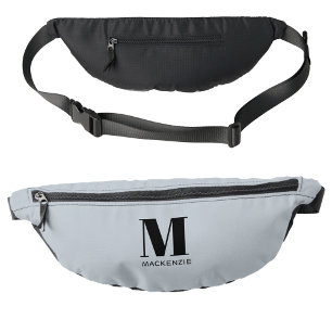 Modern Monogram Initial Name Powder Blue Fanny Pack