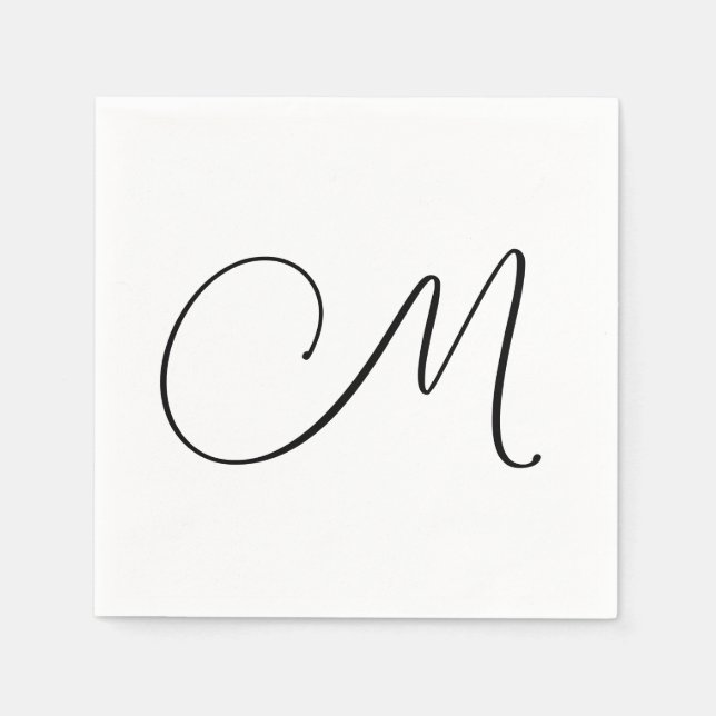 Modern Monogram Initial  Napkins (Front)