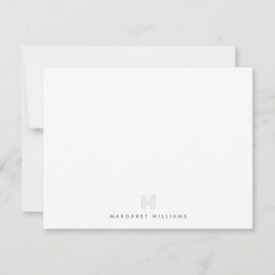 Modern Monogram Initial Personalized Note Card