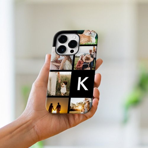Modern Monogram Initial Photo Collage iPhone 15 Pro Max Case