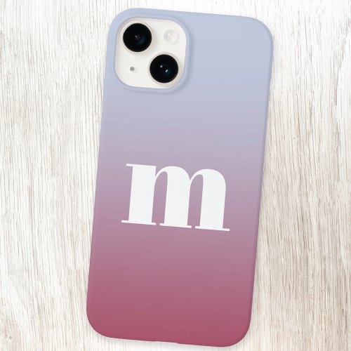 Modern Monogram Initial Pink Blue Gradient Case_Mate iPhone 14 Case