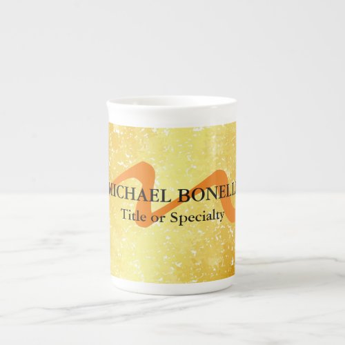 Modern monogram initial professional gold color bone china mug
