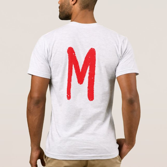 Modern Monogram Initial Replace Add Yours T-Shirt (Back)