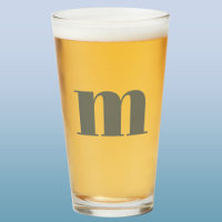 Modern Monogram Initial Sage Green Beer