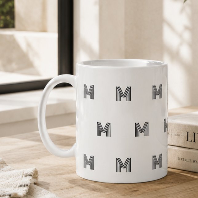 Modern Monogram Initial Simple Minimal Coffee Mug (Creator Uploaded)