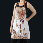Modern Monogram Initial Terracotta Florals Apron<br><div class="desc">Modern Monogram Initial Terracotta Florals Pampas. Gorgeous Autumnal flowers design with initial.</div>