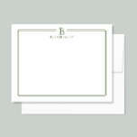 Modern Monogram Initial Thin Border Professional Note Card<br><div class="desc">This design features a thin double border with space for a monogram and name/text at the top. Click the customize button if you would like to adjust the design elements and/or further modify the text! Variations of this design, additional colors, as well as coordinating products are available in our shop,...</div>