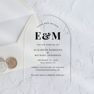 Modern Monogram Initials Arch Save The Date
