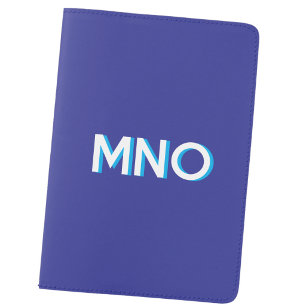 Modern Monogram Initials Drop Shadow Blue Passport Holder
