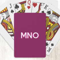 Modern Monogram Initials Drop Shadow Cherry Pink Poker Cards