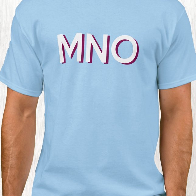 Modern Monogram Initials Drop Shadow T-Shirt (Monogram initials drop shadow personalized t-shirt)