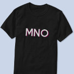 Modern Monogram Initials Drop Shadow T-Shirt<br><div class="desc">Modern minimalist monogram initials drop shadow design which can be changed to personalize. White typography with a burgundy drop shadow.</div>