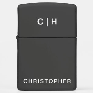 Modern Monogram Initials Gift Personalized Zippo Lighter