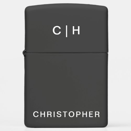 Modern Monogram Initials Gift Personalized Zippo Lighter