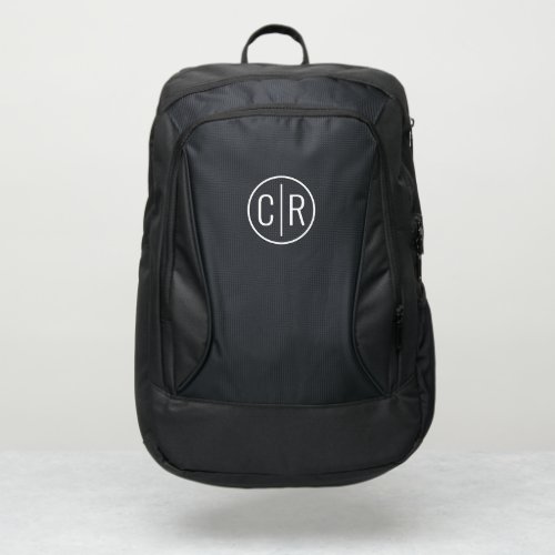 Modern monogram initials monogrammed port authority backpack