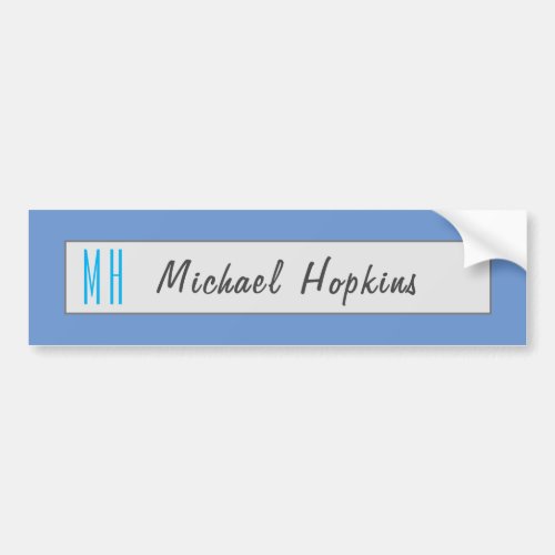 Modern Monogram Initials Professional Plain Simple Bumper Sticker