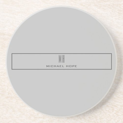 Modern Monogram Initials Professional Plain Simple Coaster