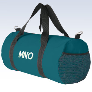Modern Monogram Initials Teal Green Duffle Bag