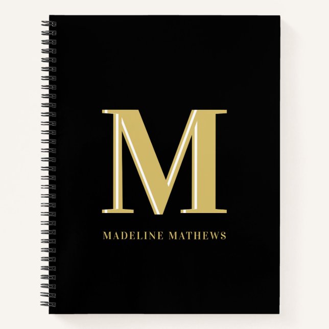 Modern monogram initials typography notebook (Front)