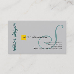 Modern Monogram Interior Designer Business Card