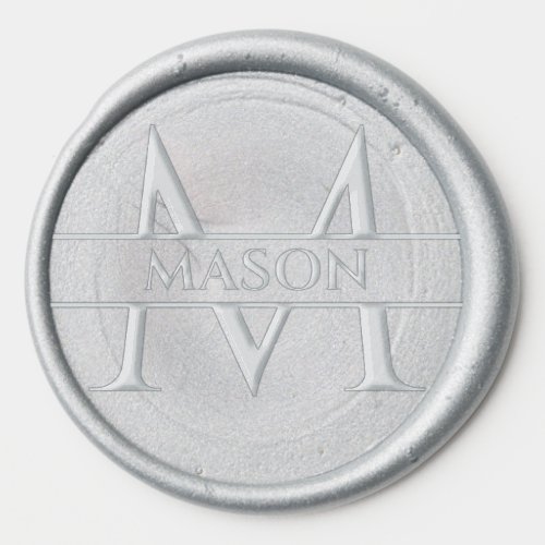 Modern Monogram Last Name and Initial  Wax Seal Sticker