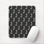 Modern Monogram Letter Typewriter Typography Black Mouse Pad<br><div class="desc">Cute modern typewriter typography monogram pattern in black.</div>