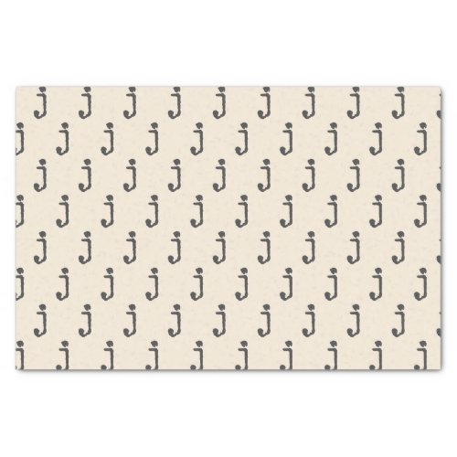 Modern Monogram Letter Typewriter Typography Cream Tissue Paper