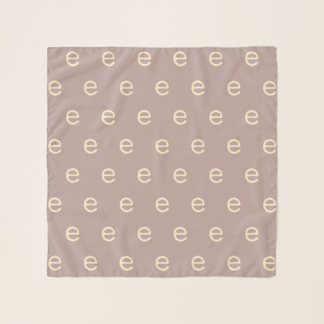 Modern Monogram Letter Typewriter Typography Mauve Scarf (Front)