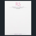 Modern Monogram Letterhead<br><div class="desc">A modern,  minimalist design. It features an initialized monogram,  name,  address,  phone and emails. Easily personalized and edited.</div>