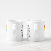 Modern Monogram LGBT Rainbow Gay Newlyweds Wedding Coffee Mug Set (Handle)