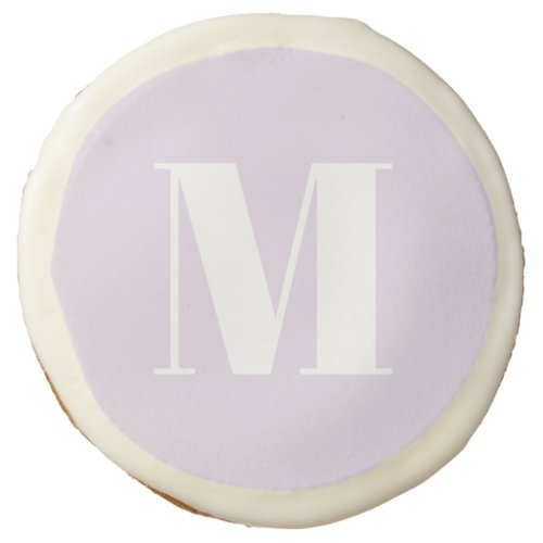Modern monogram light lavender custom initial sugar cookie