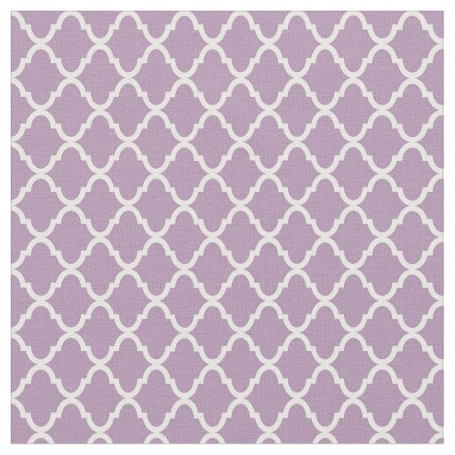 Modern Monogram Light Purple Quatrefoil Pattern Fabric