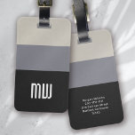Modern Monogram Linen Stripe Luggage Tag<br><div class="desc">Personalize with your own details for a one-of-a-kind monogram design</div>