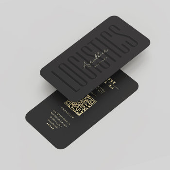 Modern Monogram Logistics Contractor Black Gold Business Card by GOODSY at Zazzle