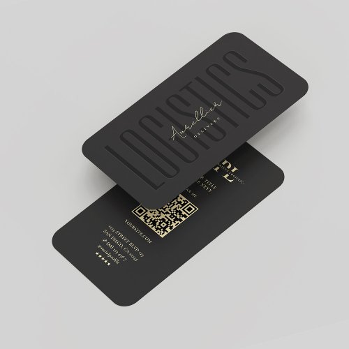 Modern Monogram Logistics Contractor Black Gold Business Card